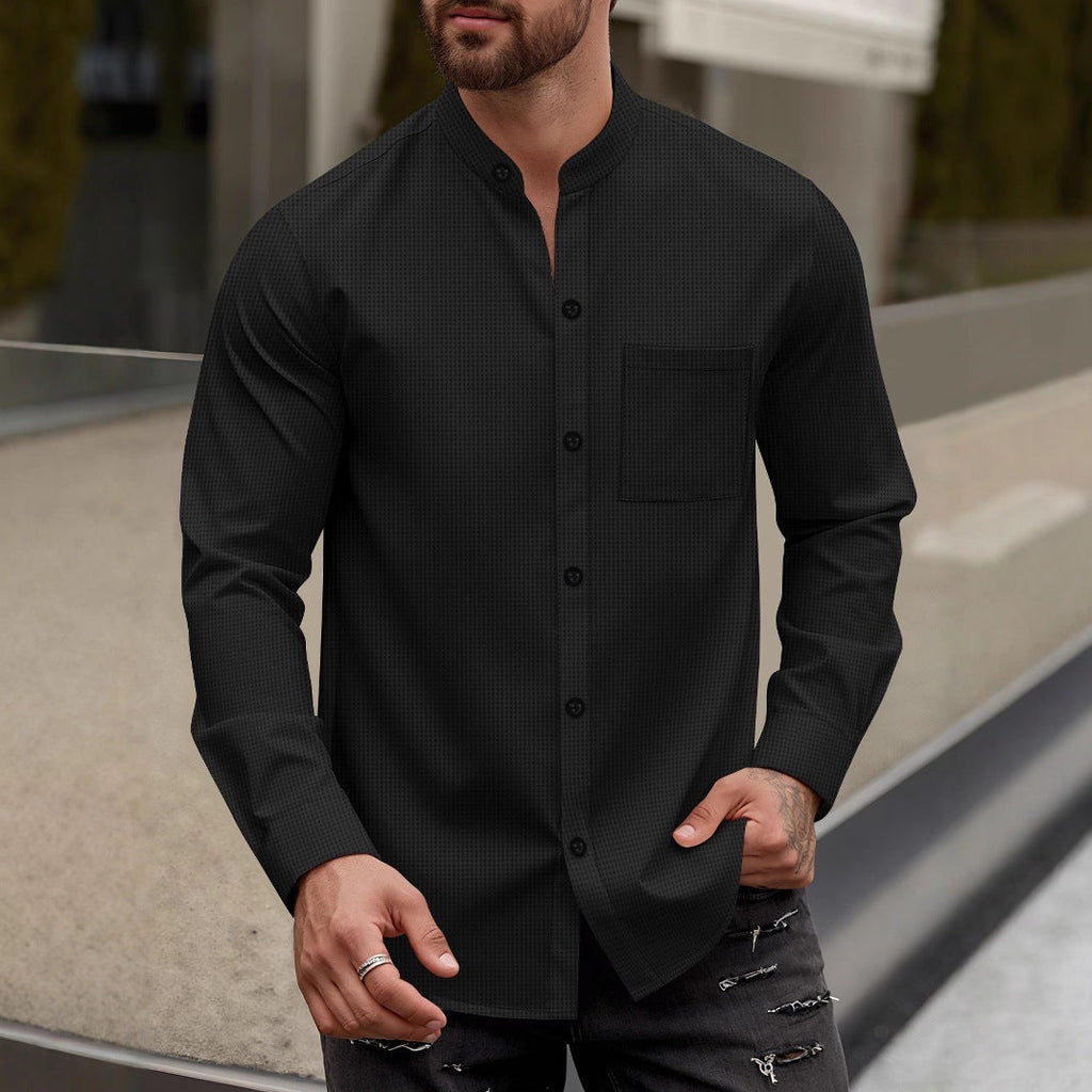 Herren Elegantes Hemd mit Stehkragen