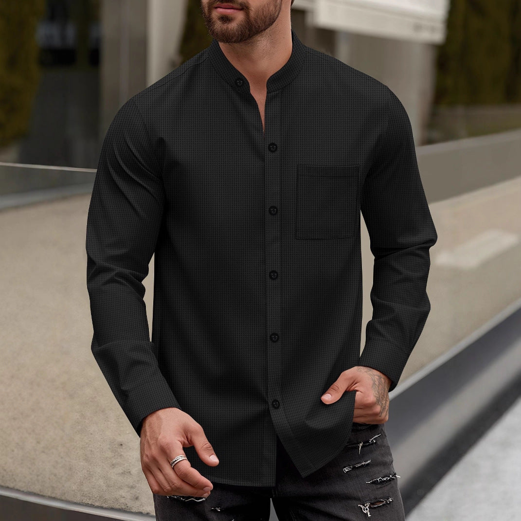 Herren Elegantes Hemd mit Stehkragen