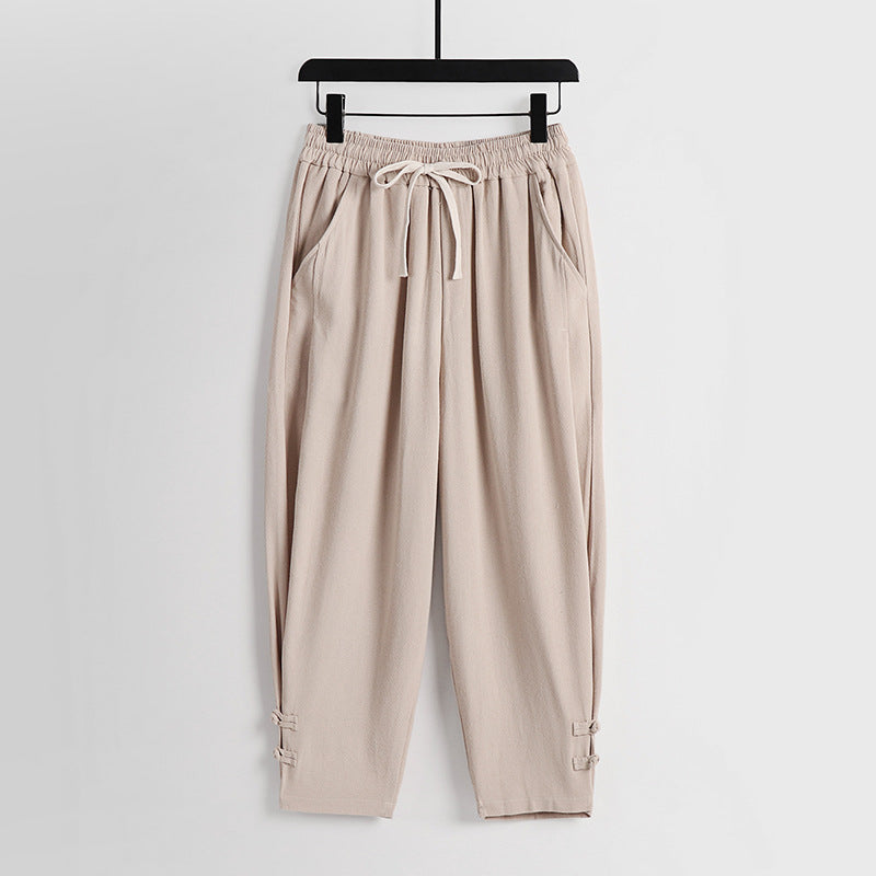 Damen Freizeit-Jogginghose mit Tunnelzug und Zierknöpfen am Knöchel Shop Nory