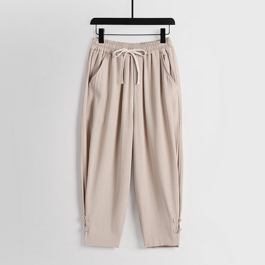 Damen Freizeit-Jogginghose mit Tunnelzug und Zierknöpfen am Knöchel Shop Nory
