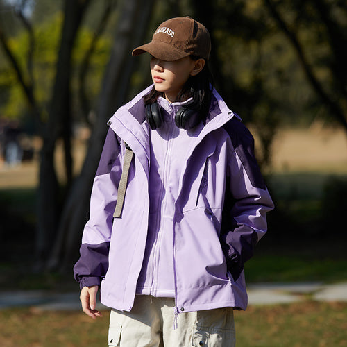 Damen zweilagige Softshell‑Outdoorjacke mit abnehmbarem Fleece‑Innenlayer und Kapuze Shop Nory