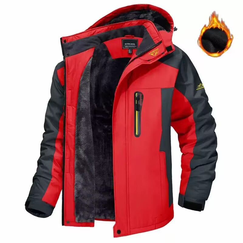 Herren Trekkingparka mit warmem Teddyfutter, abnehmbarer Kapuze und wasserdichter Softshell-Außenschicht Shop Nory