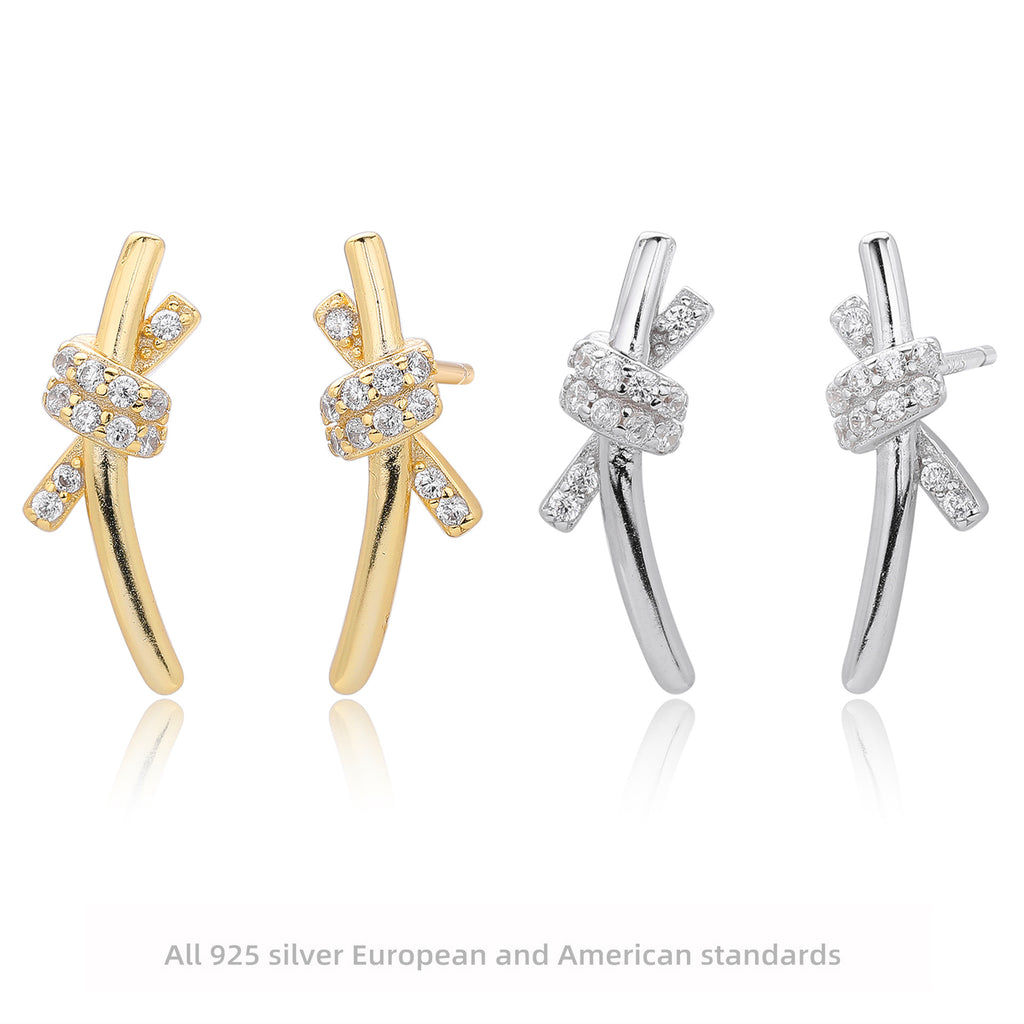 Damen Ohrhänger im modernen Schleifen-Design aus hochwertigem 925 Sterling Silber Shop Nory