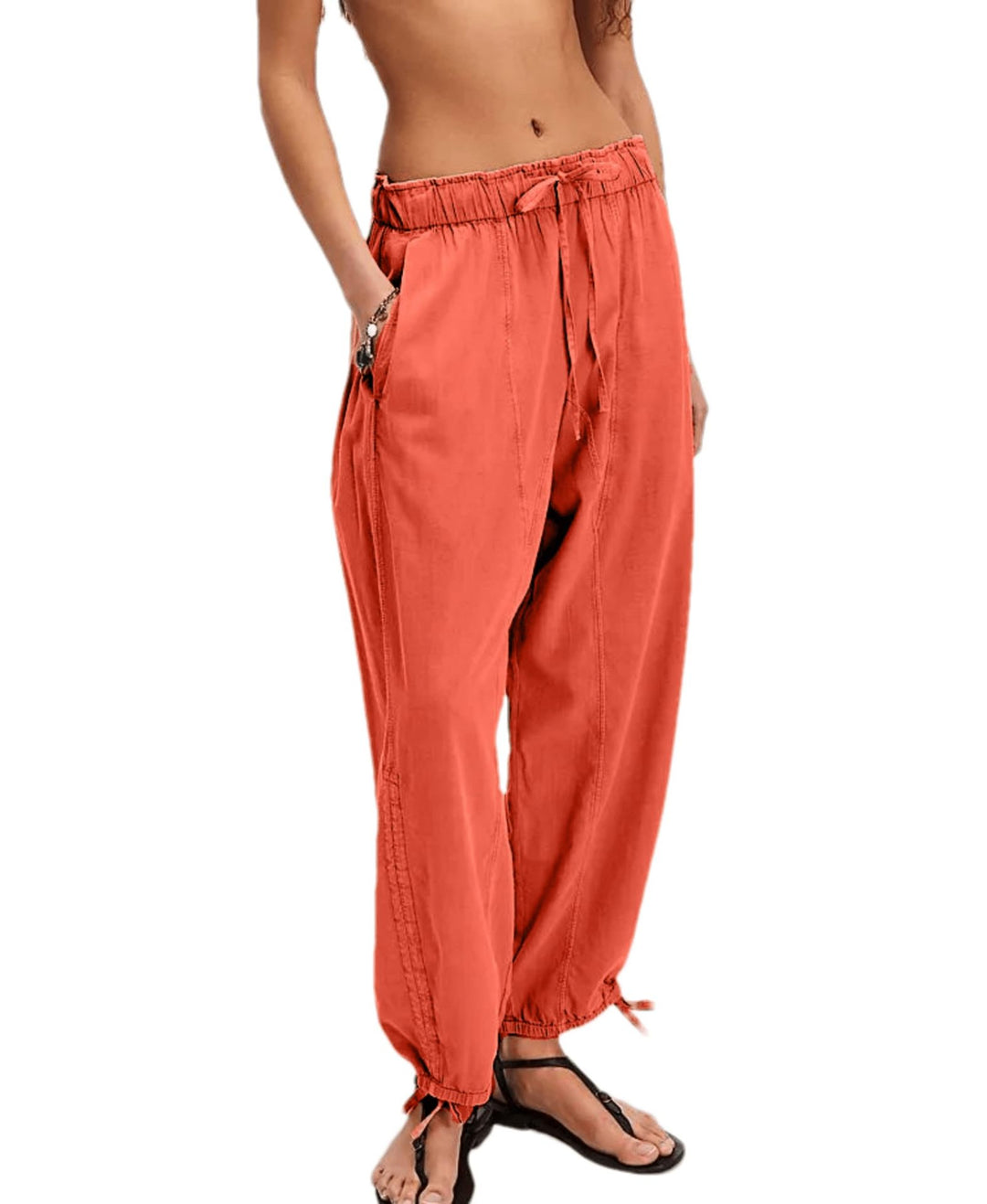 Damen Lockere Jogginghose mit Tunnelzugbund, Kordel-Saum und Raffung Shop Nory