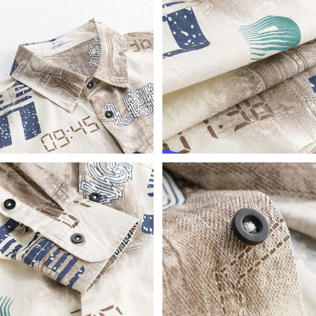 Herren Grafik-Print Overshirt im Relaxed-Fit mit Brusttaschen Shop Nory