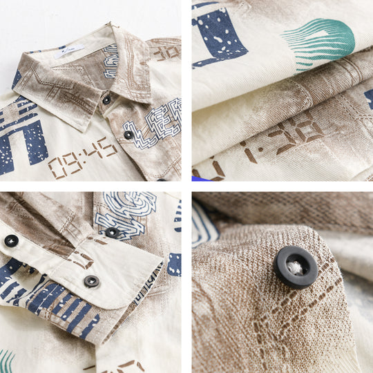 Herren Grafik-Print Overshirt im Relaxed-Fit mit Brusttaschen Shop Nory