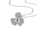 Damen Halskette mit floralen Anhänger und funkelndem Kristall Shop Nory