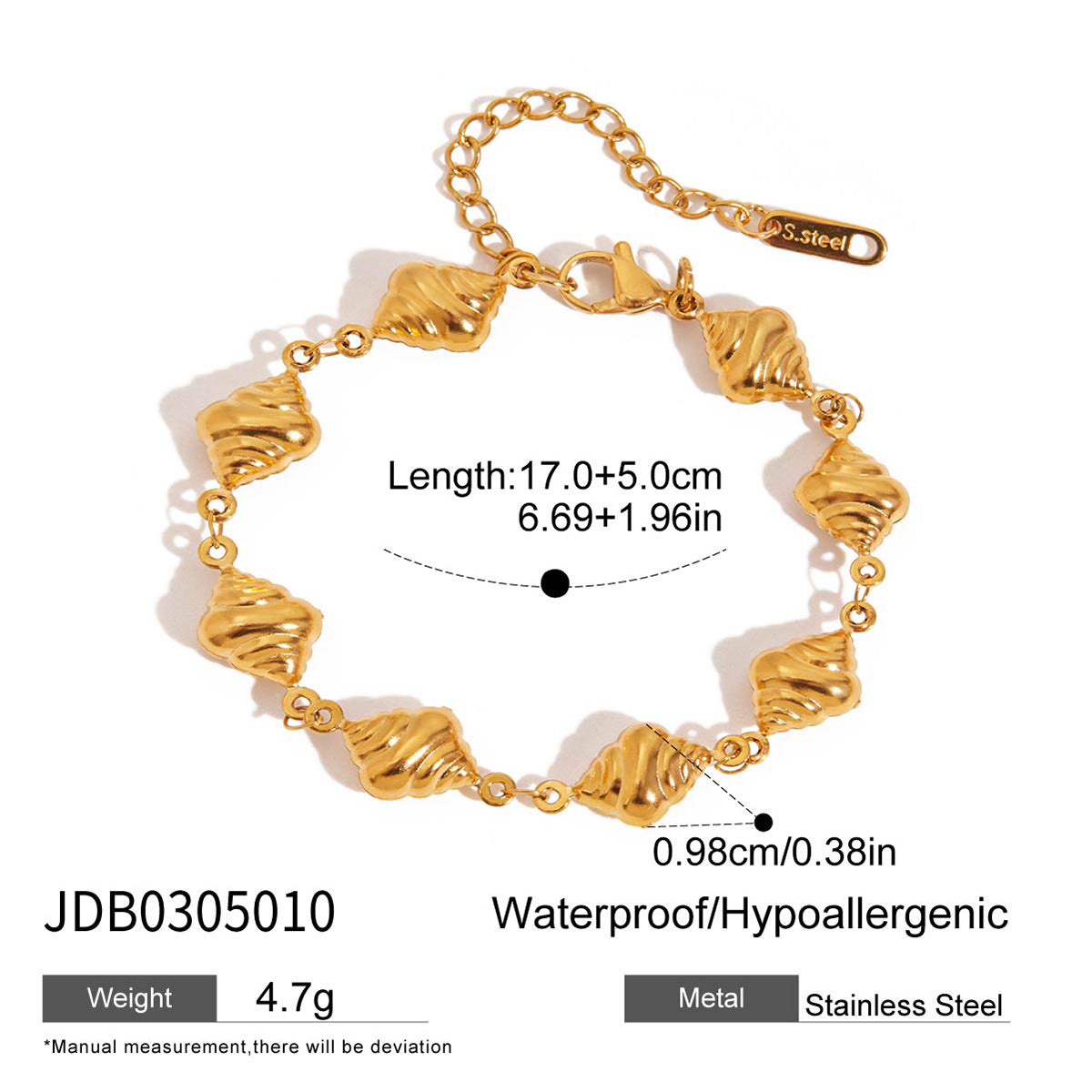 Damen Armband mit klassischem Gliederdesign aus hypoallergenem Edelstahl Shop Nory