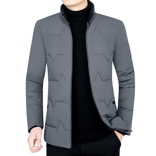 Herren Wattierte Stehkragenjacke mit wasserabweisender Oberfläche und Reißverschlusstaschen Shop Nory