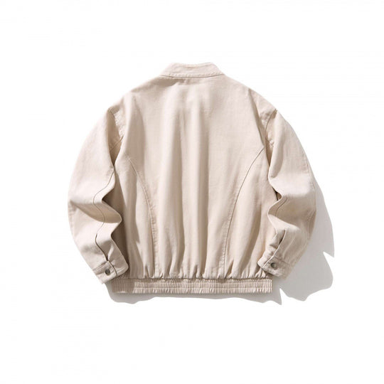 Herren Kurzer Utility-Blouson aus robustem Canvas mit Stehkragen, verdecktem Frontreißverschluss und elastischem Tunnelzugsaum Shop Nory