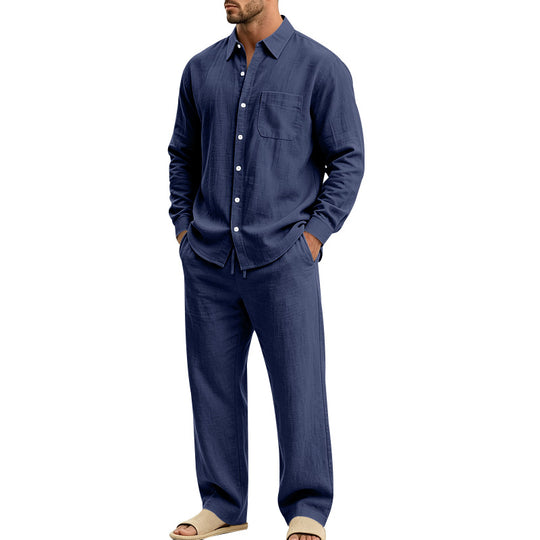 Herren legeres Leinen-Hemd mit weiter Lounge-Hose Shop Nory