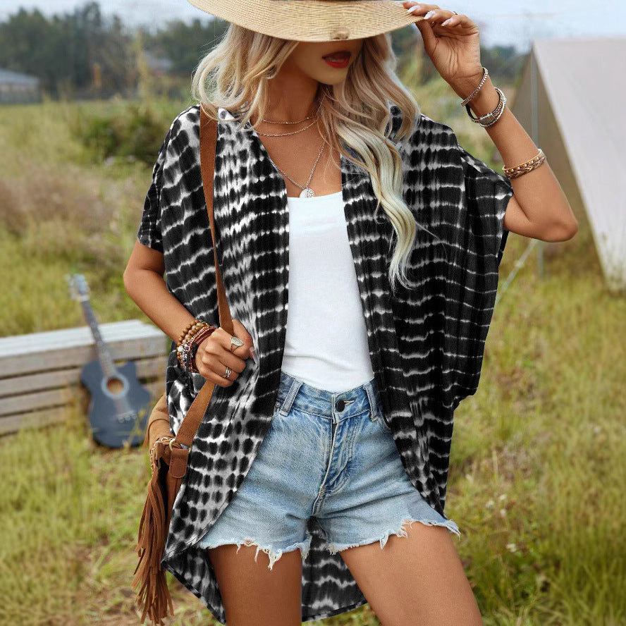 Damen Leichtes Kimono mit modernem Batikdesign