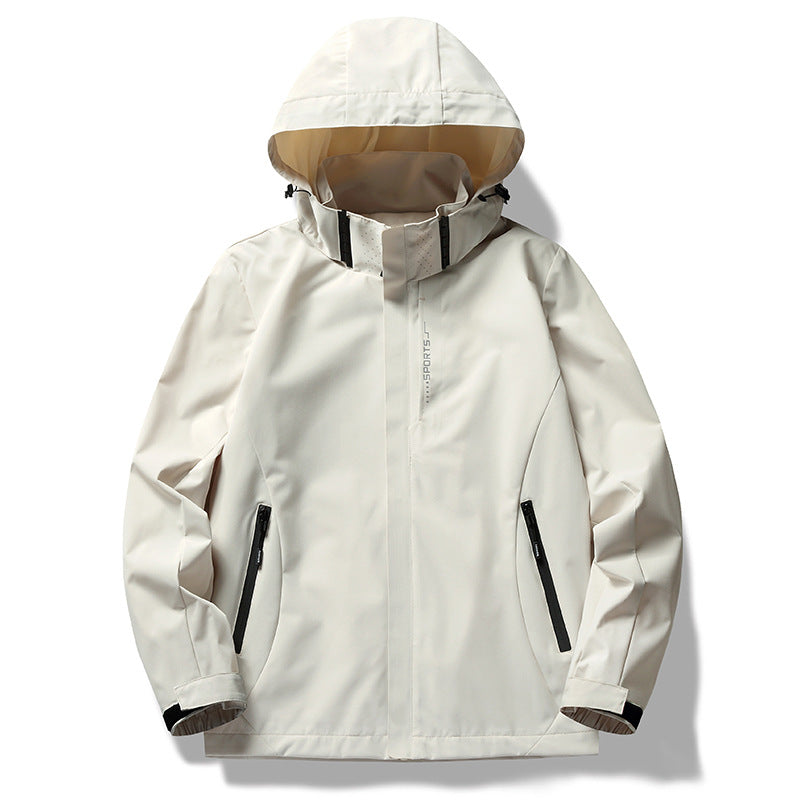 Herren zweilagige Softshell-Regenjacke mit abnehmbarem Fleece‑Innenlayer und verstellbarer Kapuze Shop Nory