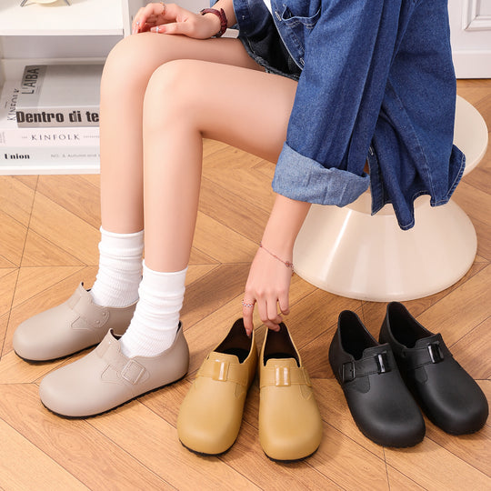 Damen Minimalistische Regen-AnklShop Noryoots mit verstellbarer Schnallenlasche Shop Nory