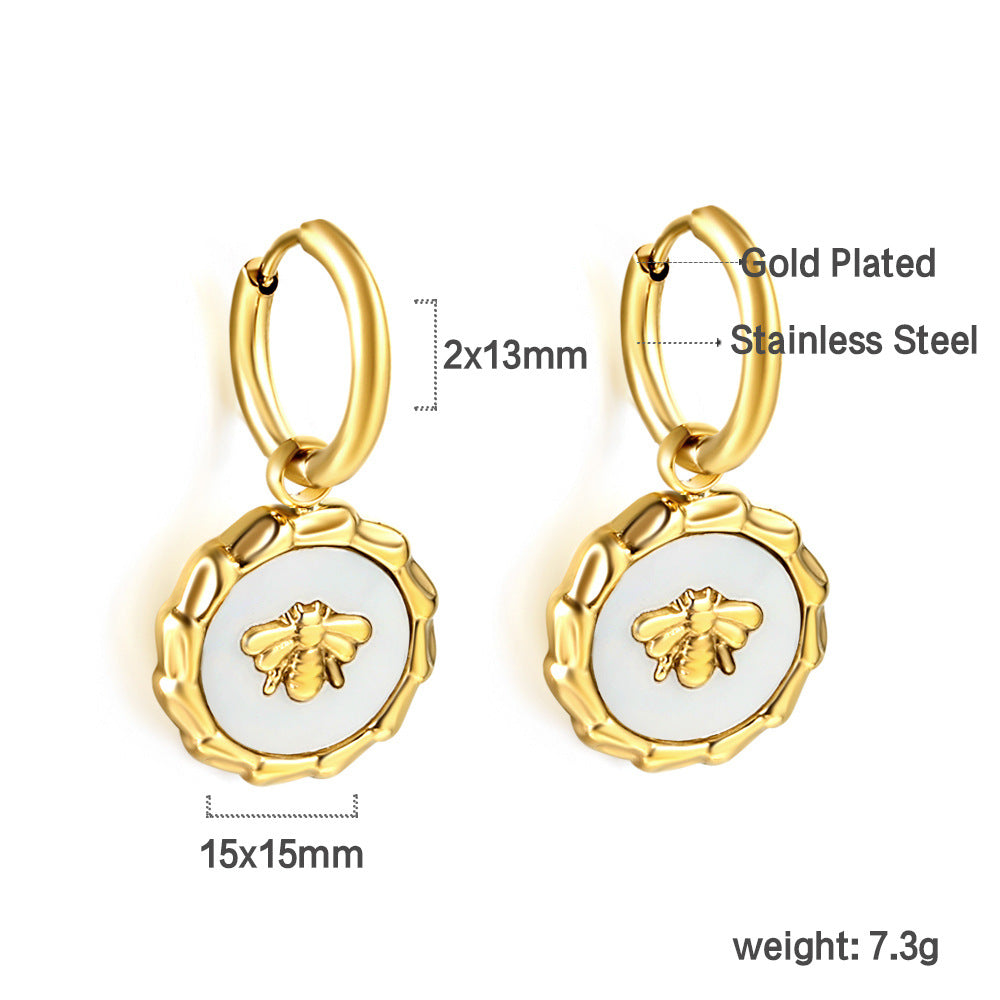 Damen elegante Halskette mit funkelndem Anhänger aus Edelstahl und goldplattierter Kette Shop Nory