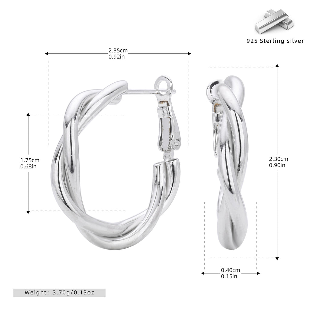 Damen Creolen mit elegantem, verwobenem Design aus hochwertigem 925 Sterling Silber Shop Nory