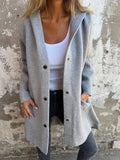 Einfarbige Mid Length Strickjacke