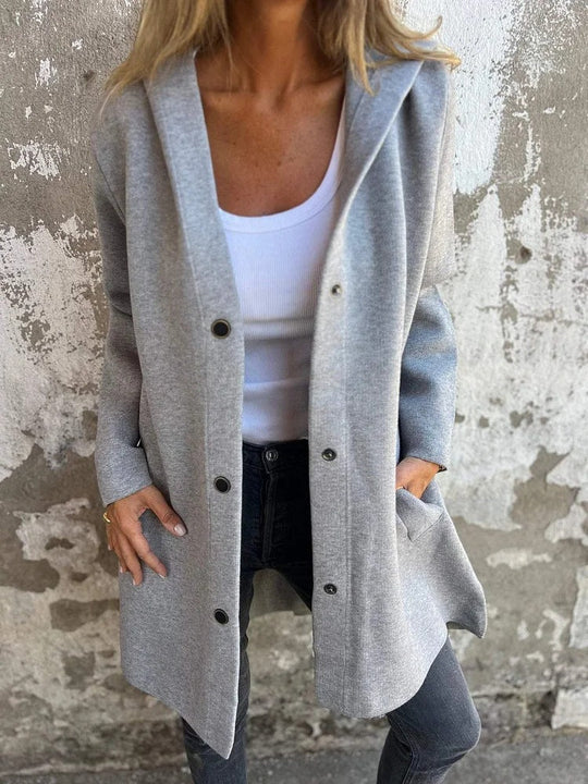 Einfarbige Mid Length Strickjacke