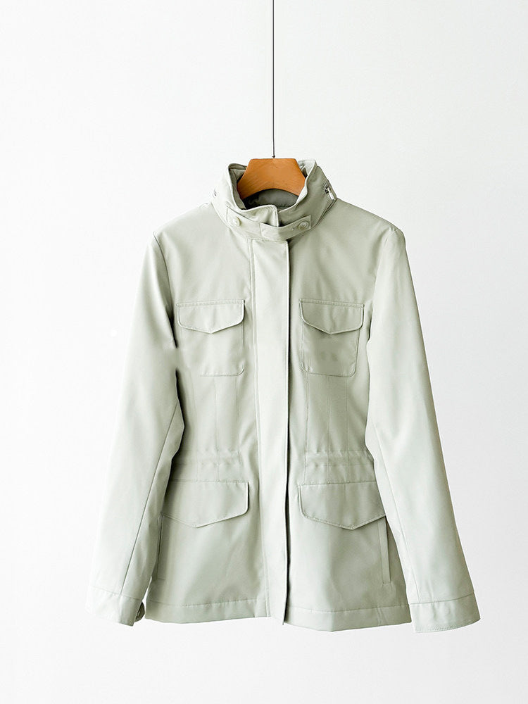 Damen moderne Utility-Jacke mit hohem Kragen Shop Nory