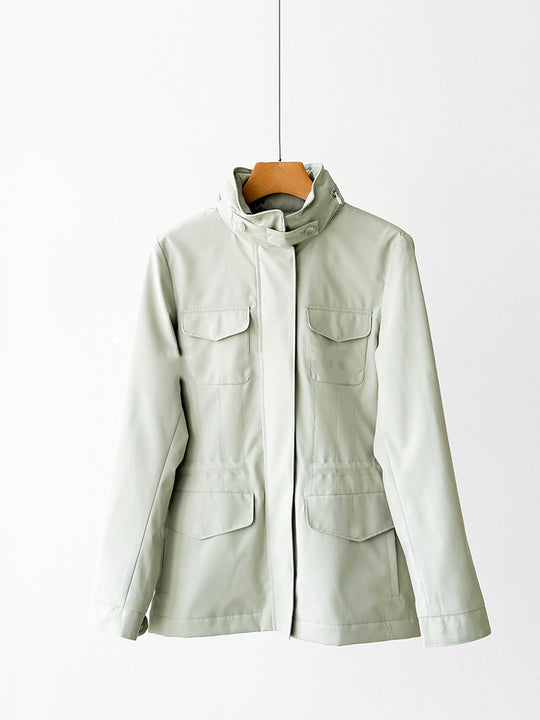 Damen moderne Utility-Jacke mit hohem Kragen Shop Nory