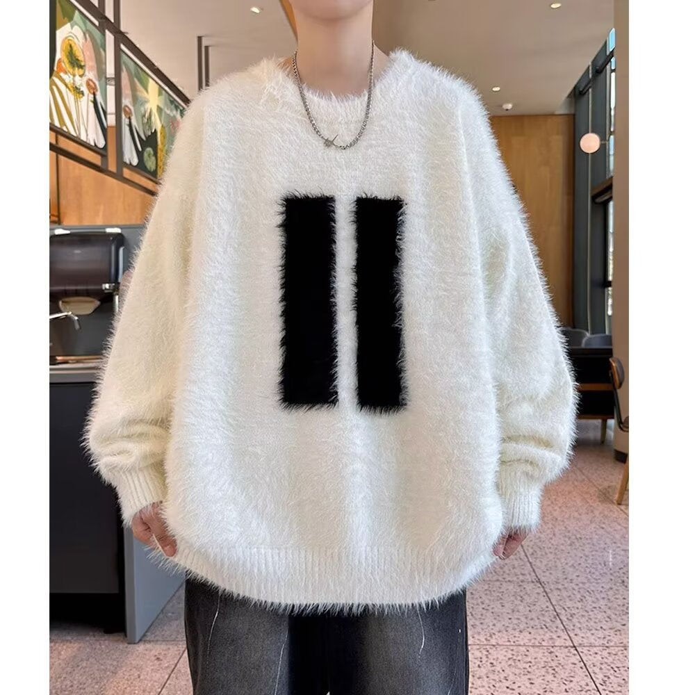 Unisex Grobstrick Pullover mit stylischem Motiv Shop Nory