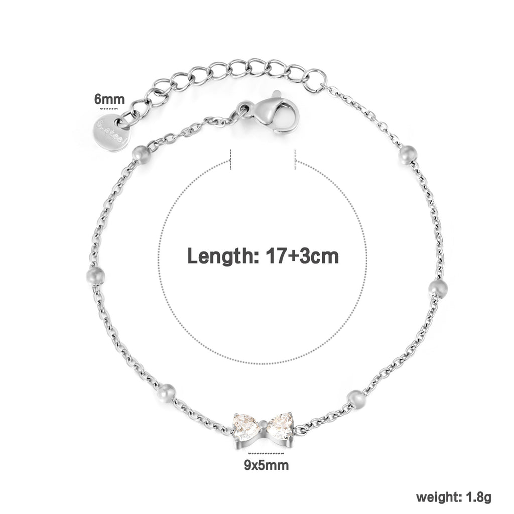 Damen Armband mit funkelnden Kristallen und zartem Kettendesign Shop Nory