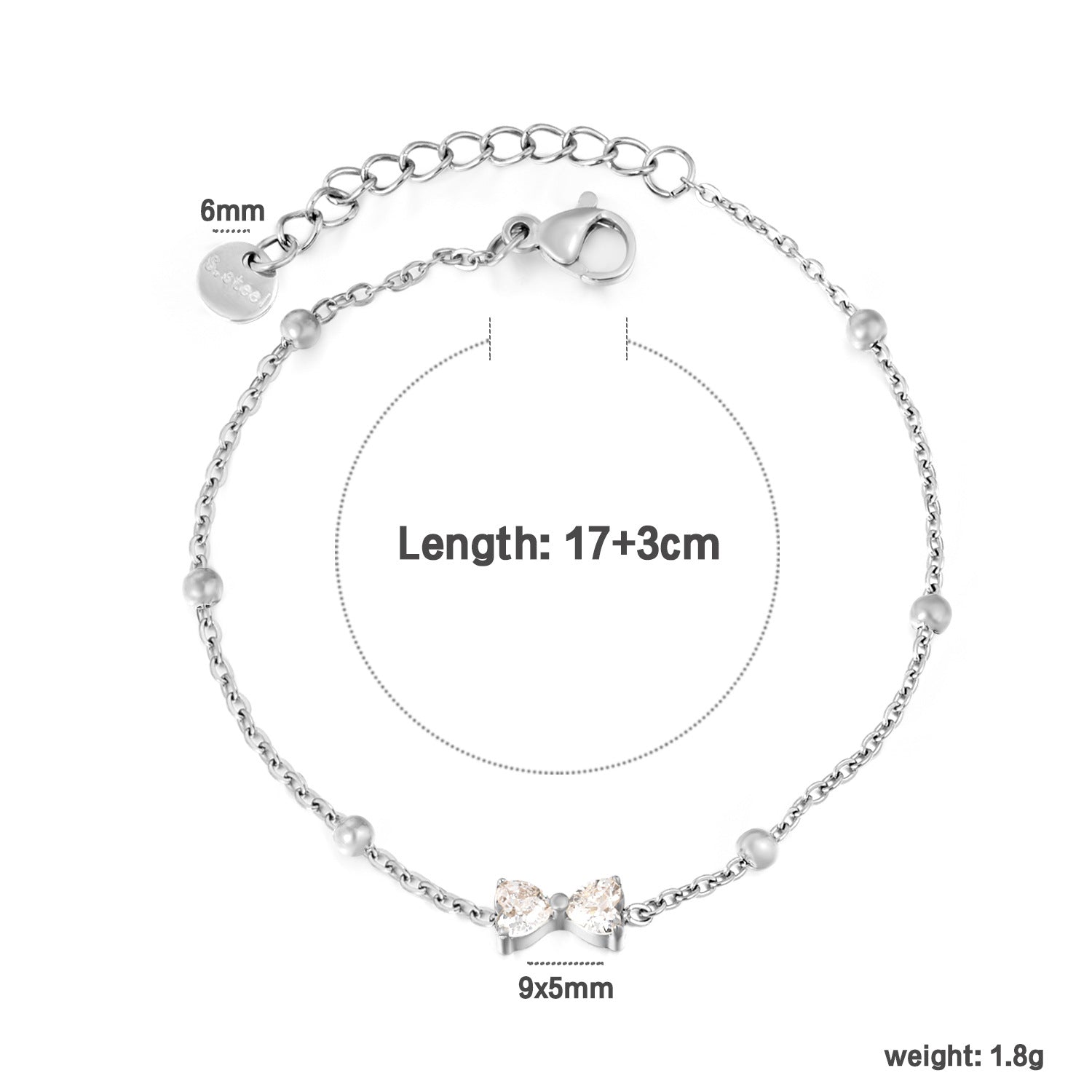 Damen Armband mit funkelnden Kristallen und zartem Kettendesign Shop Nory