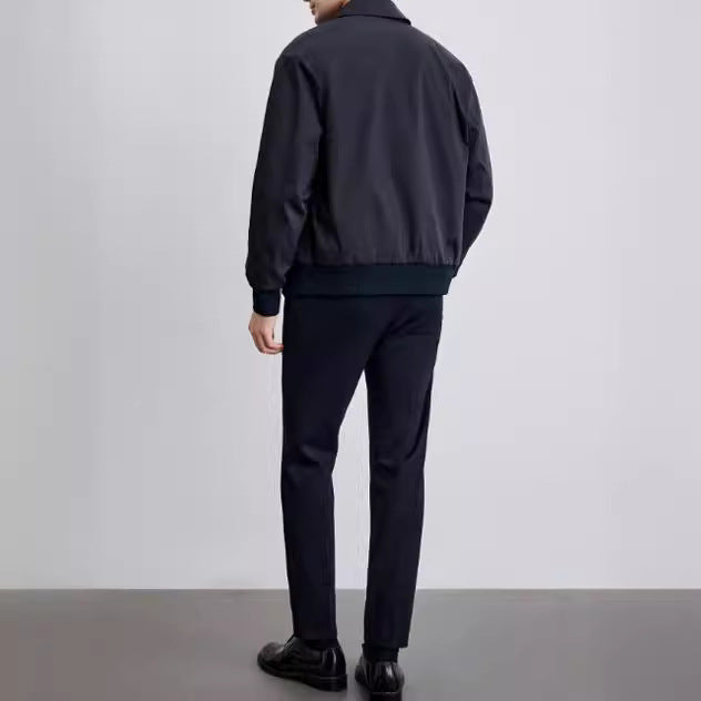 Herren leichte Bomberjacke mit Hemdkragen, verdeckter Druckknopfleiste und elastischen Bündchen Shop Nory