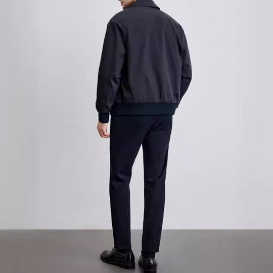 Herren leichte Bomberjacke mit Hemdkragen, verdeckter Druckknopfleiste und elastischen Bündchen Shop Nory