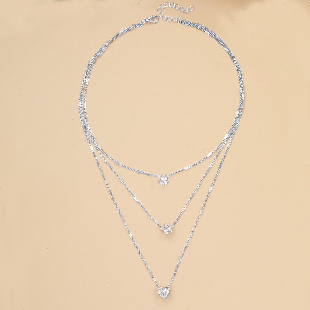 Damen mehrlagige Halskette mit symbolischen Anhängern Shop Nory