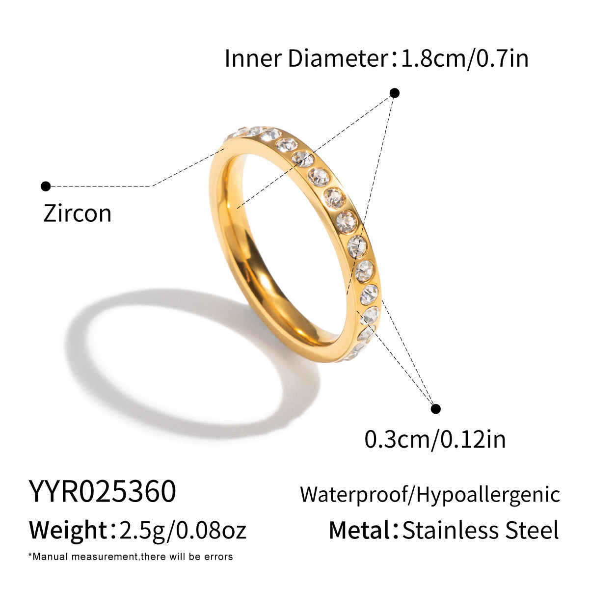 Damen Zirkonia Verlobungsring mit hypoallergenem Edelstahl Shop Nory