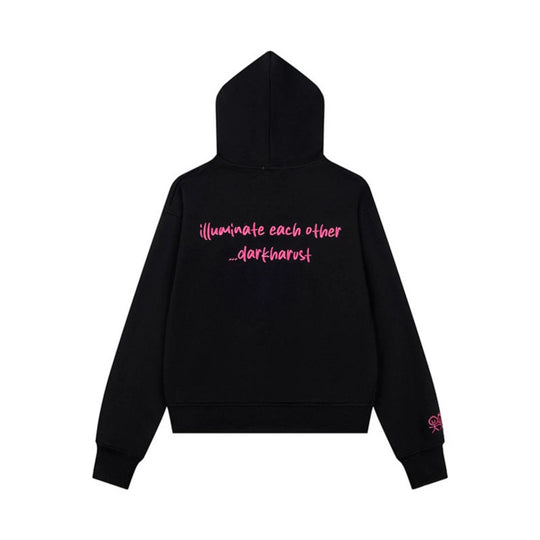 Damen Kapuzen-Sweatjacke mit übergroßem Reißverschluss und minimalistischer Stickerei Shop Nory