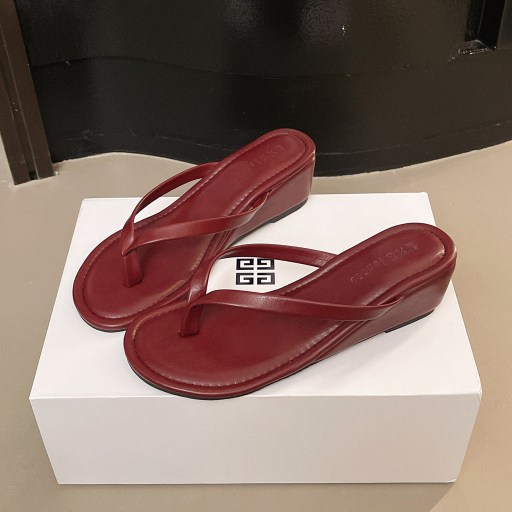 Damen eleganter Wedgesandalen mit schimmerndem Design
