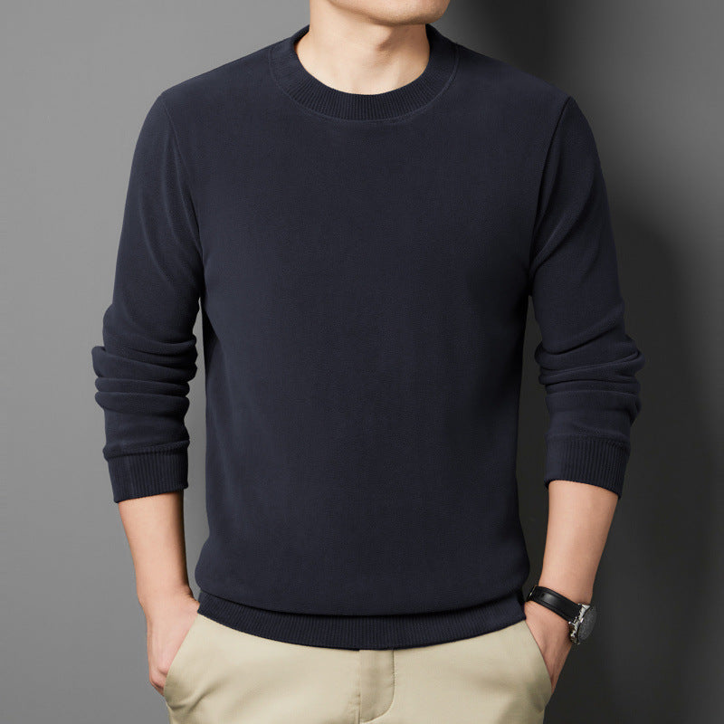 Herren Feiner Rundhals-Pullover aus Baumwollmix mit gerippten Bündchen und schlanker Passform Shop Nory