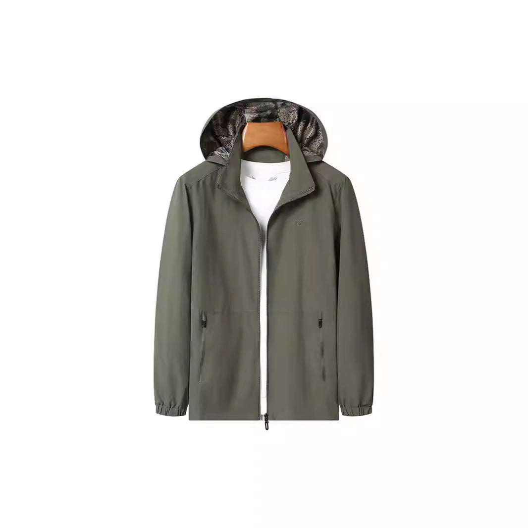 Herren Leichte Kapuzen-Shelljacke mit wasserabweisender Mikrofaser und verdeckten Reißverschlusstaschen Shop Nory