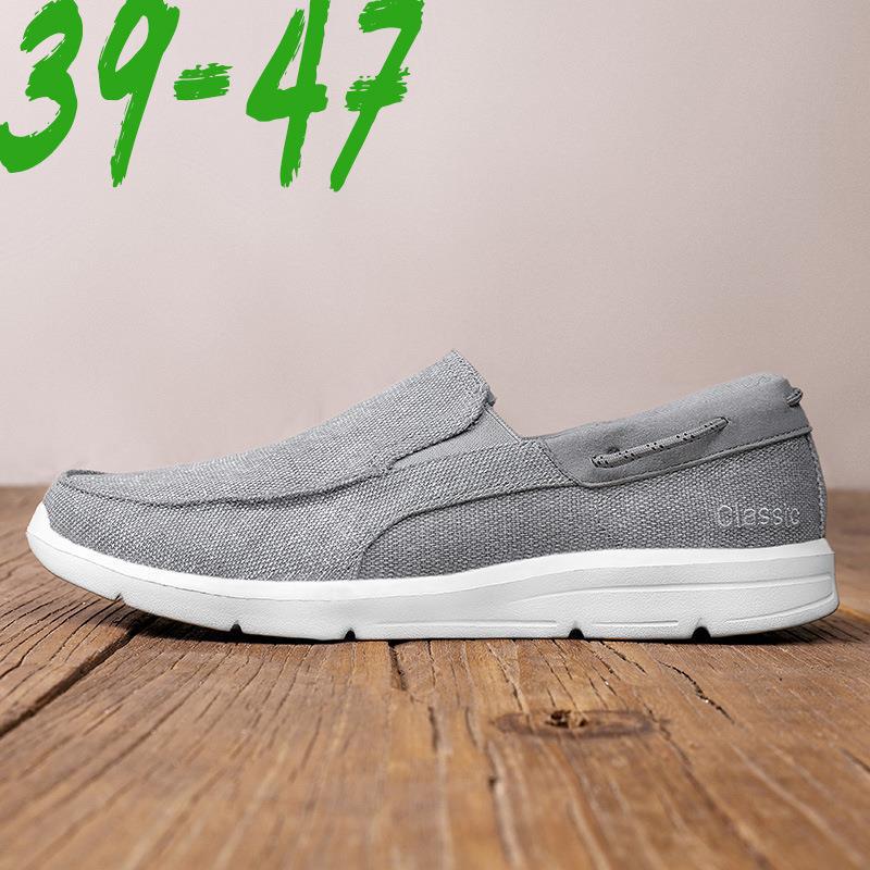 Herren nan legerer Canvas-Slipper mit elastischem Einsatz und stoßdämpfender Leichtsohle