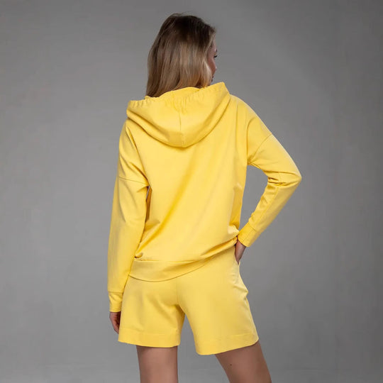 Damen lässiges Oversized Hoodie und Shorts Set Shopnory