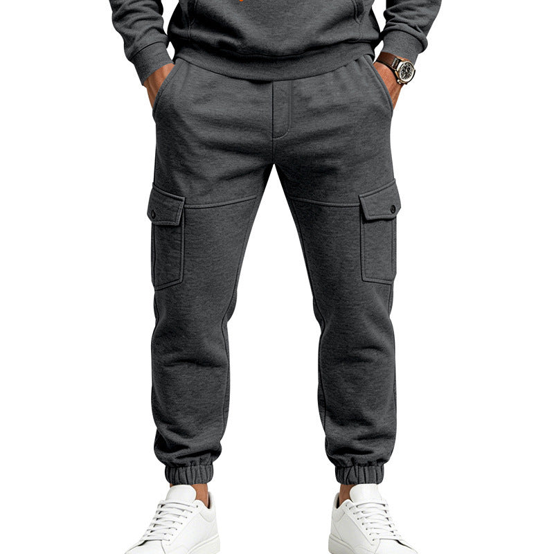 Herren Cargo-Jogginghose mit seitlichen Klappentaschen, Kordelzug und Elastischen Bündchen Shop Nory