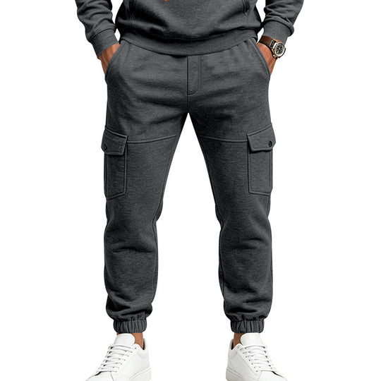 Herren Cargo-Jogginghose mit seitlichen Klappentaschen, Kordelzug und Elastischen Bündchen Shop Nory