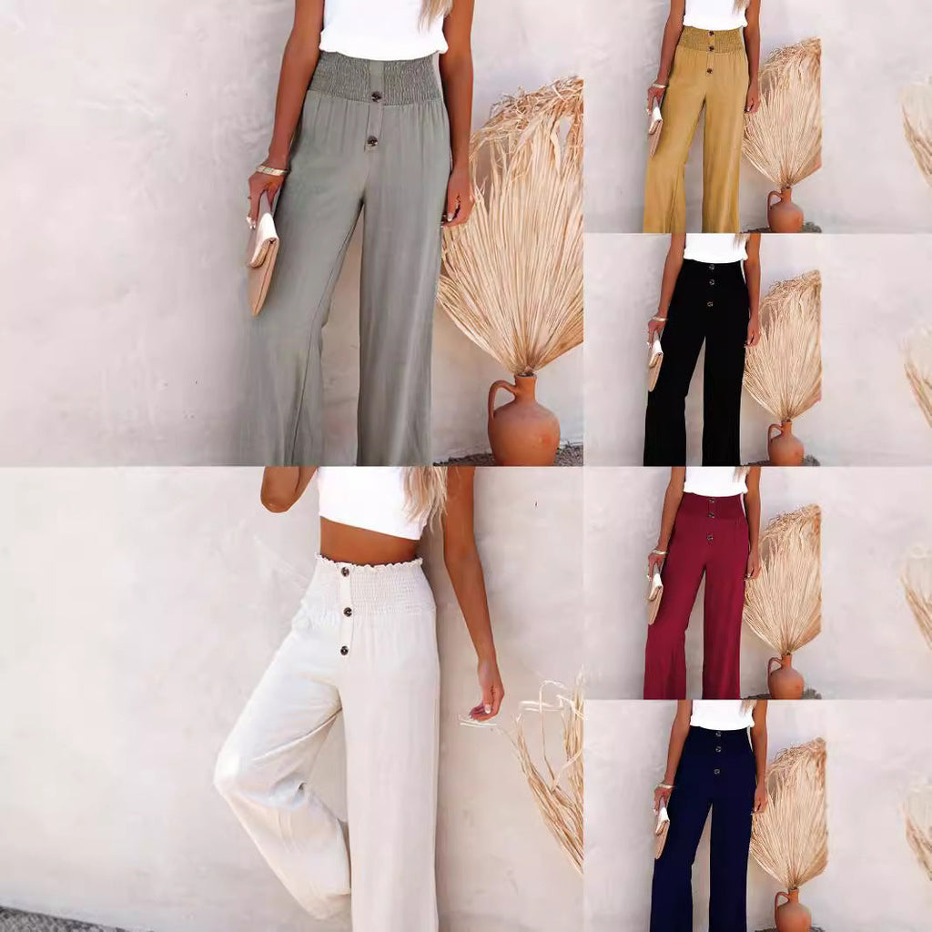 Damen Hoch geschnittene, weit geschnittene Sommerhose Shopnory