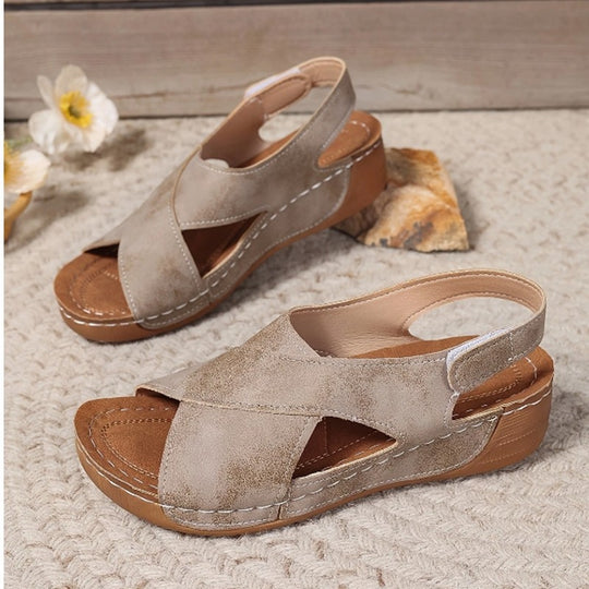 Damen Bequeme orthopädische Sandalen mit verstellbarem Fersenriemen Shop Nory