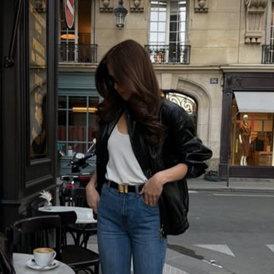 Damen Gerade geschnittene Jeans mit hoher Taille, rohem Saum und leichtem Bootcut Shop Nory