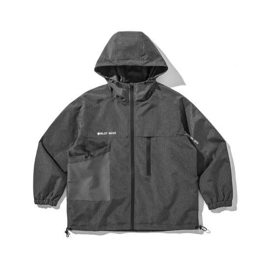 Unisex Technische Shelljacke mit Kapuze, Utility‑Taschen und Kordelzug Shop Nory