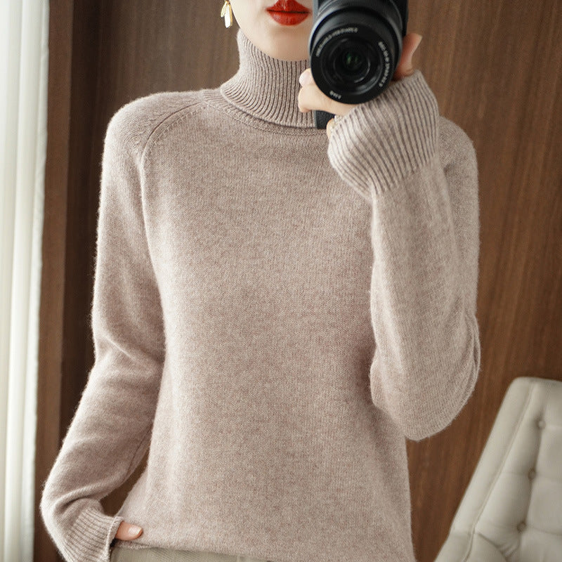 Damen Rollkragenpullover aus weichem Wollmix mit verlängerten Bündchen Shop Nory