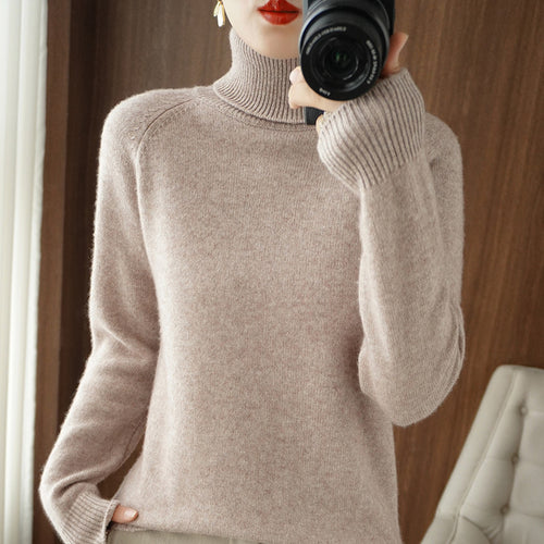 Damen Rollkragenpullover aus weichem Wollmix mit verlängerten Bündchen Shop Nory