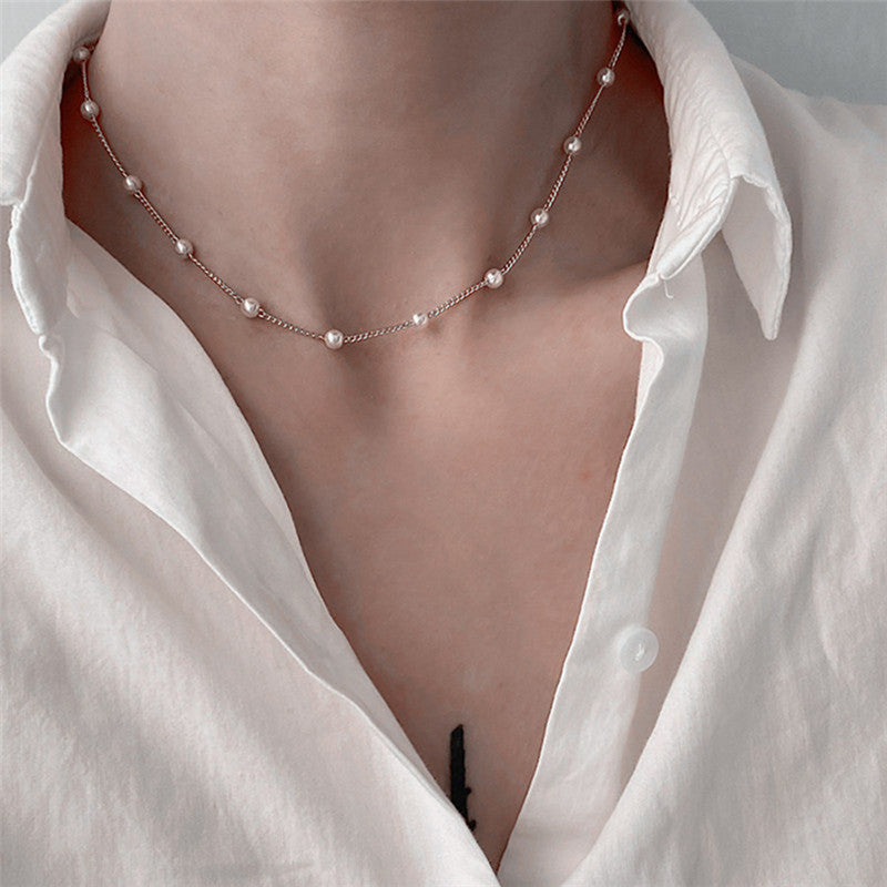 Damen Schmuckhalskette mit herzförmigen Perlen Shop Nory