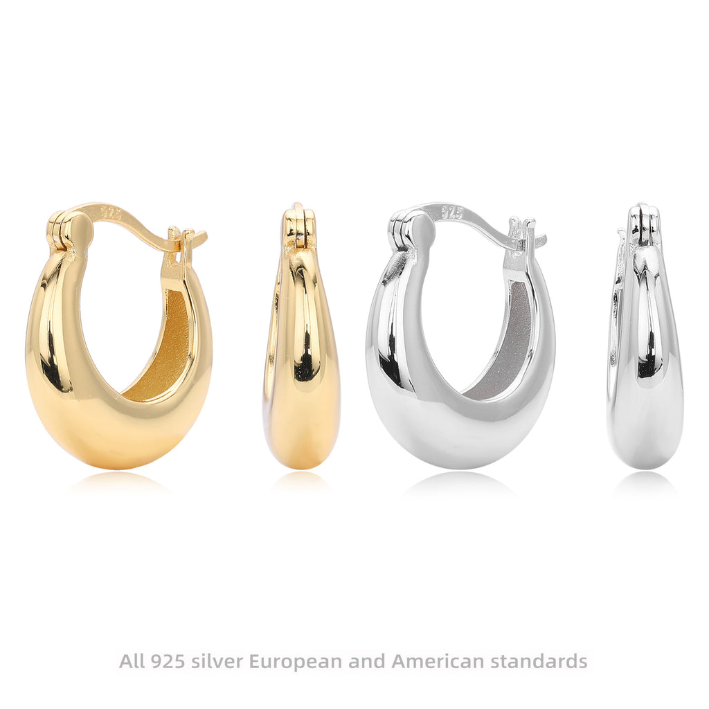 Damen Creolenohrringe aus hochwertigem 925 Sterling Silber mit modernem Design Shop Nory