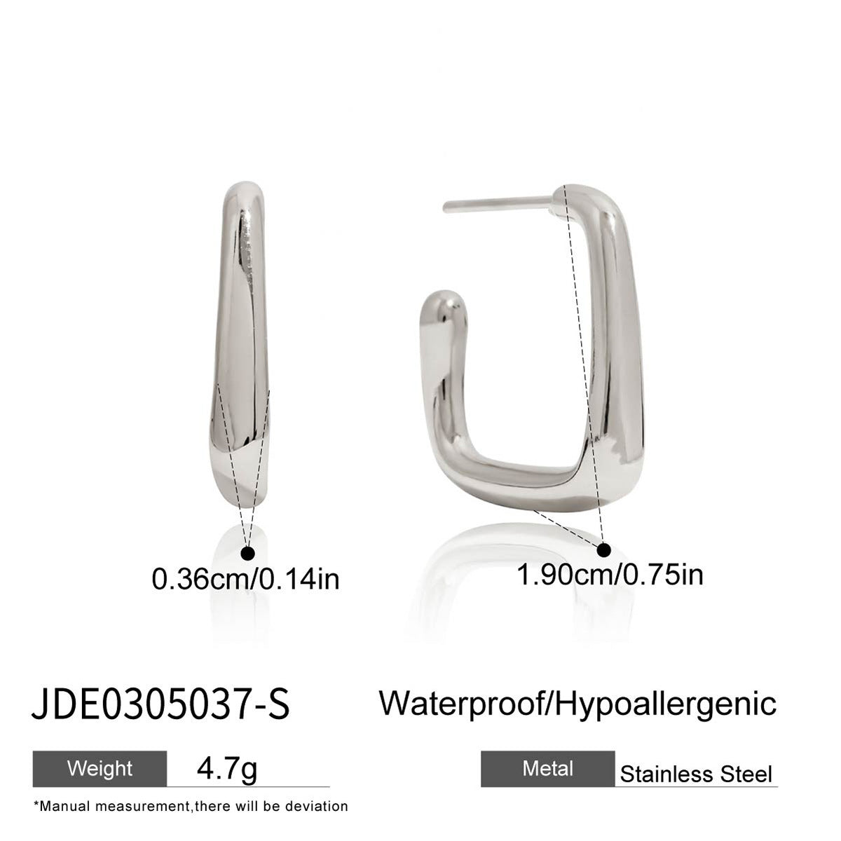 Damen Creolen mit modernem, gewelltem Design aus hypoallergenem Edelstahl Shop Nory