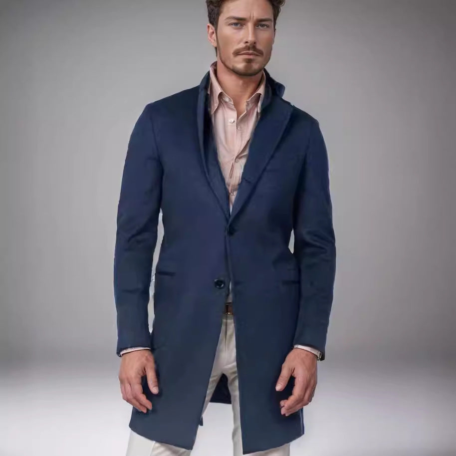 Herren eleganter Langmantel aus weichem Stoff