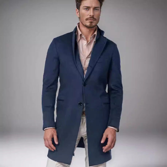 Herren eleganter Langmantel aus weichem Stoff